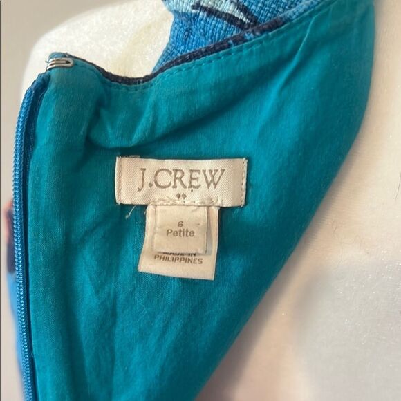 J Crew Floral Blue and Red Sleeveless Dress - Picture 6 of 7